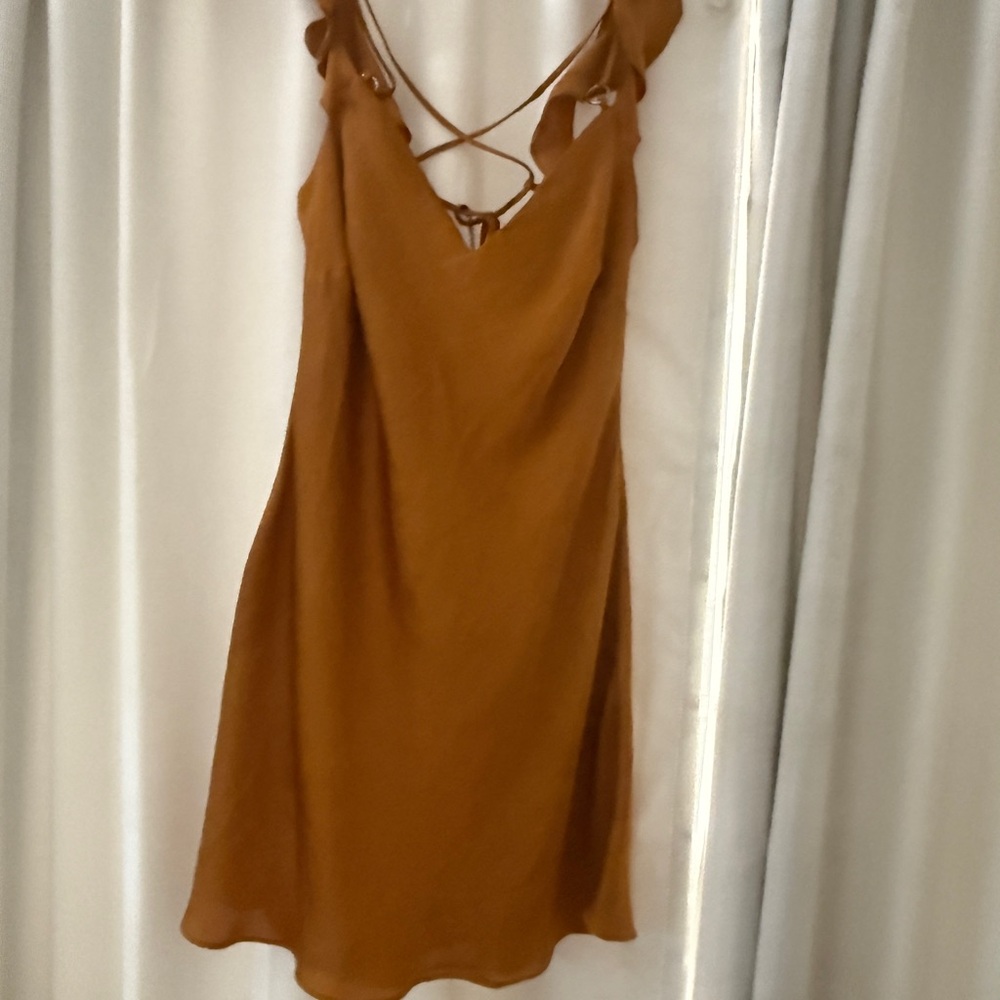 Free People Intimately Cross Back Gold Dress